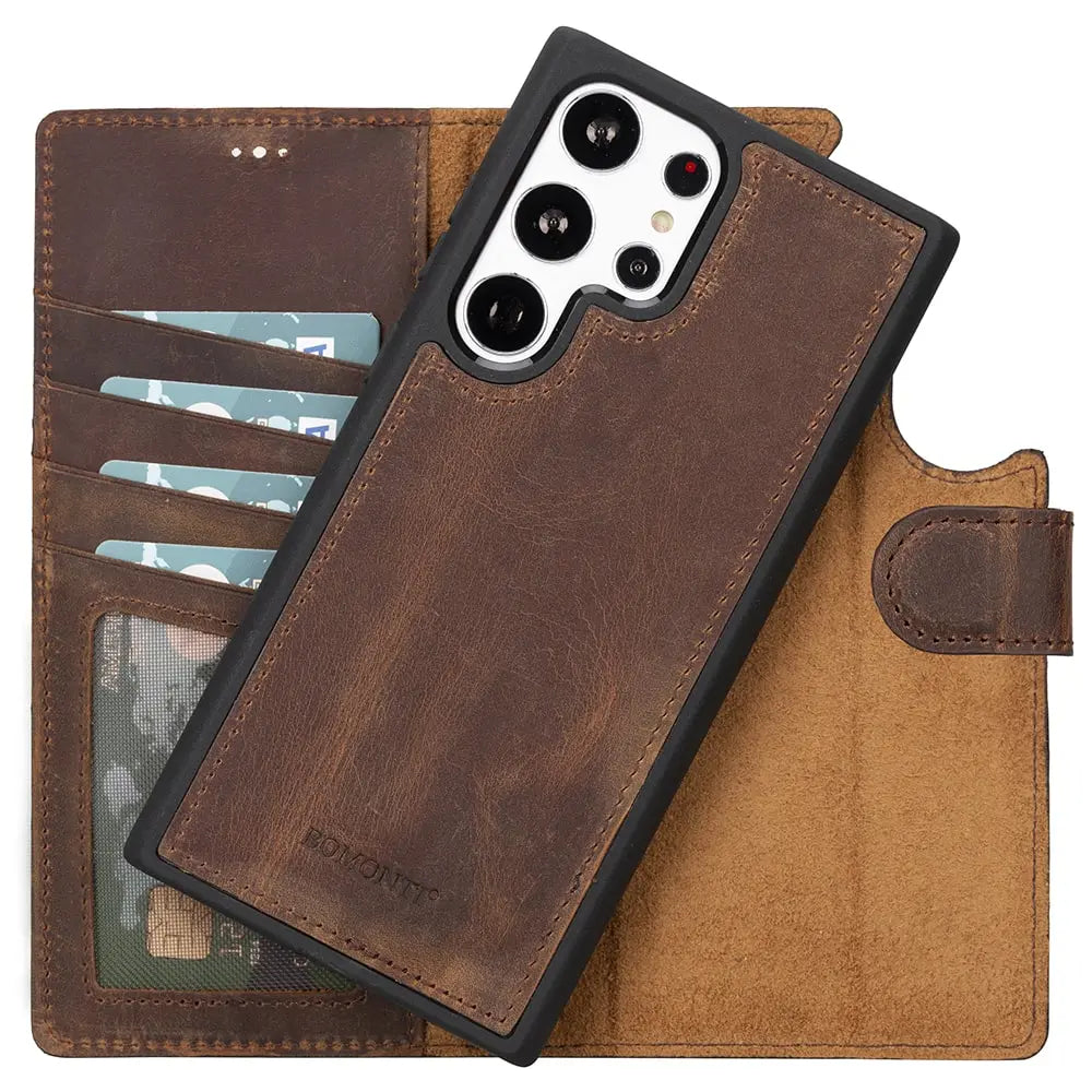 For Samsung Galaxy S24 Ultra Case Leather Phone Cover with Wallet