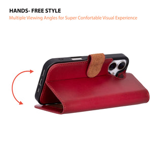 VENOULT™  Detachable Wallet Case for iPhone 17 – Full-Grain Genuine Leather, MagSafe Compatible