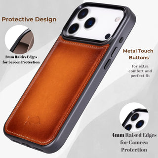 VENOULT™  Detachable Wallet Case for iPhone 17 Pro – Full-Grain Genuine Leather, MagSafe Compatible