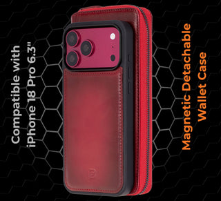 VENOULT™ Zippered Leather Wallet Case for iPhone 18 Pro, 17 Pro & 17 Pro Max
