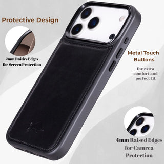 VENOULT™  Detachable Wallet Case for iPhone 17 Pro – Full-Grain Genuine Leather, MagSafe Compatible