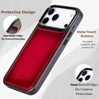 VENOULT™  Detachable Wallet Case for iPhone 17 Pro – Full-Grain Genuine Leather, MagSafe Compatible