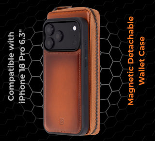 VENOULT™ Zippered Leather Wallet Case for iPhone 18 Pro, 17 Pro & 17 Pro Max