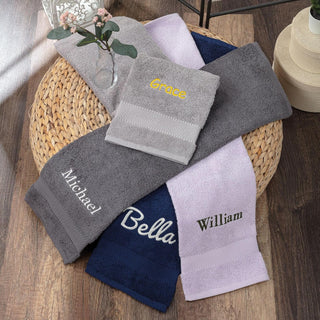 Personalized Turkish Cotton Bath Towel Set - 2 Pieces