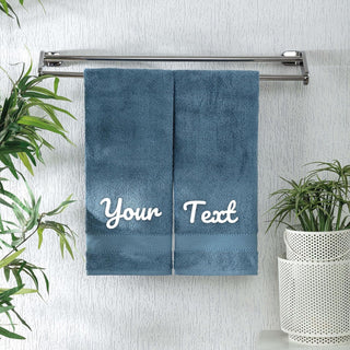 Personalized Turkish Cotton Bath Towel Set - 2 Pieces