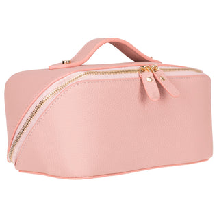 VENOULT Handmade Full-Grain Leather Makeup Bag – 180° Wide-Open Travel Make Up Bag