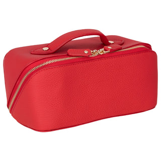 VENOULT Handmade Full-Grain Leather Makeup Bag – 180° Wide-Open Travel Make Up Bag