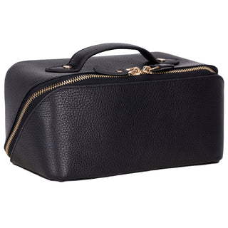 VENOULT Handmade Full-Grain Leather Makeup Bag – 180° Wide-Open Travel Make Up Bag