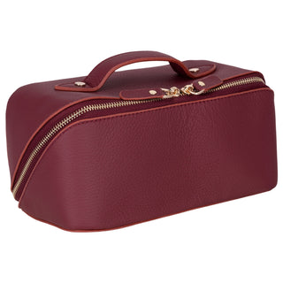 VENOULT Handmade Full-Grain Leather Makeup Bag – 180° Wide-Open Travel Make Up Bag