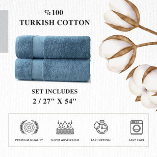 Personalized Turkish Cotton Bath Towel Set - 2 Pieces