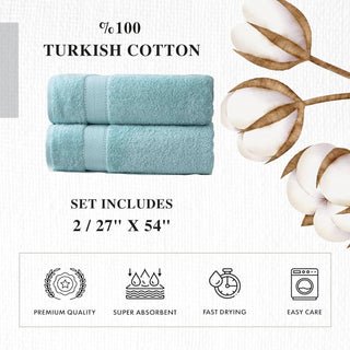 Personalized Turkish Cotton Bath Towel Set - 2 Pieces