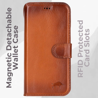 VENOULT™  Detachable Wallet Case for iPhone 17 Pro Max – Full-Grain Genuine Leather, MagSafe Compatible