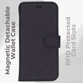 VENOULT™  Detachable Wallet Case for iPhone 17 Pro Max – Full-Grain Genuine Leather, MagSafe Compatible