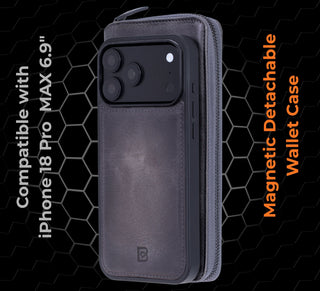 VENOULT™ Zippered Leather Wallet Case for iPhone 18 Pro, 17 Pro & 17 Pro Max