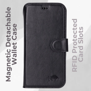 VENOULT™  Detachable Wallet Case for iPhone 17 Pro – Full-Grain Genuine Leather, MagSafe Compatible