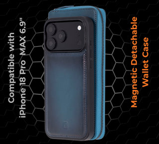 VENOULT™ Zippered Leather Wallet Case for iPhone 18 Pro, 17 Pro & 17 Pro Max