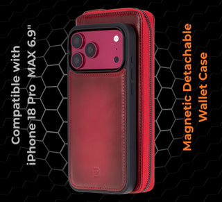 VENOULT™ Zippered Leather Wallet Case for iPhone 18 Pro, 17 Pro & 17 Pro Max
