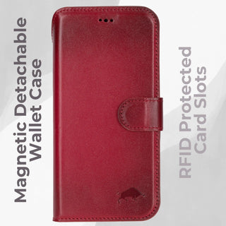 VENOULT™  Detachable Wallet Case for iPhone 17 Pro – Full-Grain Genuine Leather, MagSafe Compatible