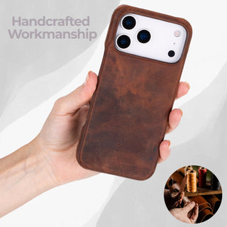 VENOULT™  Slim Leather Case for iPhone 17 Pro – Full-Grain Genuine Leather, MagSafe Compatible