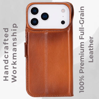 VENOULT™  Detachable Wallet Case for iPhone 17 Pro Max – Full-Grain Genuine Leather, MagSafe Compatible