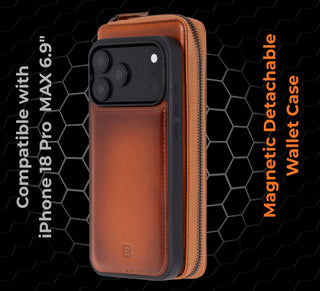 VENOULT™ Zippered Leather Wallet Case for iPhone 18 Pro, 17 Pro & 17 Pro Max