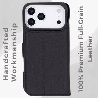 VENOULT™  Detachable Wallet Case for iPhone 17 Pro Max – Full-Grain Genuine Leather, MagSafe Compatible