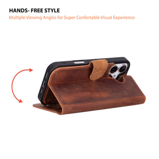 VENOULT™  Detachable Wallet Case for iPhone 17 – Full-Grain Genuine Leather, MagSafe Compatible