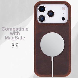 VENOULT™  Slim Leather Case for iPhone 17 Pro – Full-Grain Genuine Leather, MagSafe Compatible