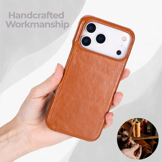 VENOULT™  Slim Leather Case for iPhone 17 Pro – Full-Grain Genuine Leather, MagSafe Compatible