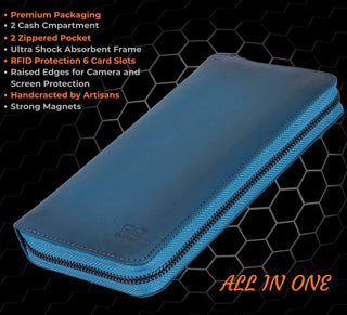 VENOULT™ Zippered Leather Wallet Case for iPhone 18 Pro, 17 Pro & 17 Pro Max