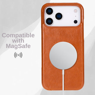 VENOULT™  Slim Leather Case for iPhone 17 Pro – Full-Grain Genuine Leather, MagSafe Compatible