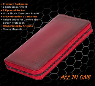 VENOULT™ Zippered Leather Wallet Case for iPhone 18 Pro, 17 Pro & 17 Pro Max