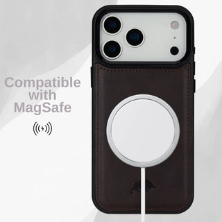 VENOULT™  Detachable Wallet Case for iPhone 17 Pro – Full-Grain Genuine Leather, MagSafe Compatible