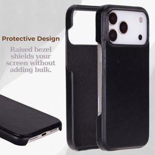 VENOULT™  Slim Leather Case for iPhone 17 Pro – Full-Grain Genuine Leather, MagSafe Compatible