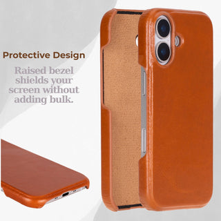 VENOULT™  Slim Leather Case for iPhone 17 – Full-Grain Genuine Leather, MagSafe Compatible