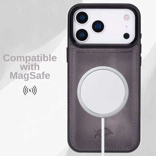 VENOULT™  Detachable Wallet Case for iPhone 17 Pro – Full-Grain Genuine Leather, MagSafe Compatible