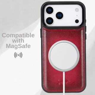 VENOULT™  Detachable Wallet Case for iPhone 17 Pro – Full-Grain Genuine Leather, MagSafe Compatible