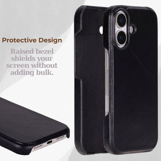 VENOULT™  Slim Leather Case for iPhone 17 – Full-Grain Genuine Leather, MagSafe Compatible