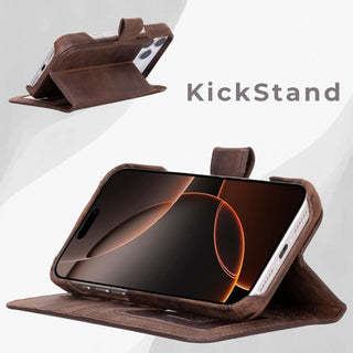 VENOULT™  Detachable Wallet Case for iPhone 17 Pro Max – Full-Grain Genuine Leather, MagSafe Compatible