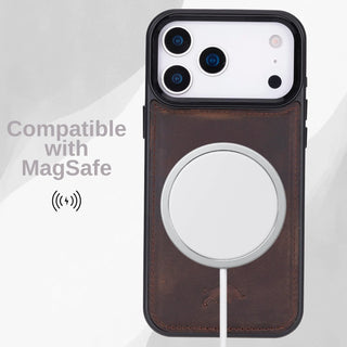 VENOULT™  Detachable Wallet Case for iPhone 17 Pro – Full-Grain Genuine Leather, MagSafe Compatible