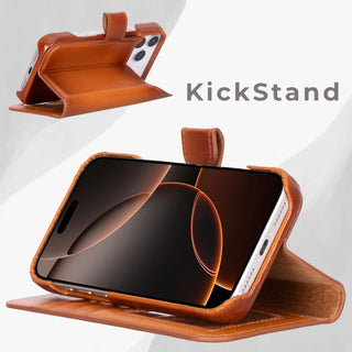 VENOULT™  Detachable Wallet Case for iPhone 17 Pro Max – Full-Grain Genuine Leather, MagSafe Compatible