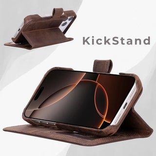 VENOULT™  Detachable Wallet Case for iPhone 17 Pro Max – Full-Grain Genuine Leather, MagSafe Compatible