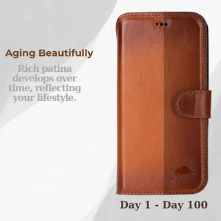 VENOULT™  Detachable Wallet Case for iPhone 17 Pro – Full-Grain Genuine Leather, MagSafe Compatible