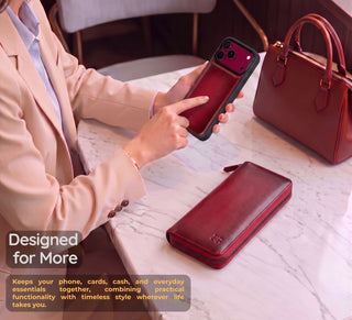 VENOULT™ Zippered Leather Wallet Case for iPhone 18 Pro, 17 Pro & 17 Pro Max
