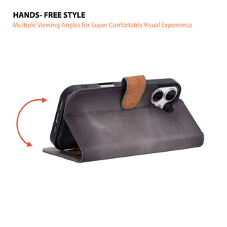 VENOULT™  Detachable Wallet Case for iPhone 17 – Full-Grain Genuine Leather, MagSafe Compatible