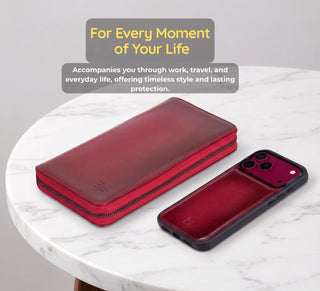 VENOULT™ Zippered Leather Wallet Case for iPhone 18 Pro, 17 Pro & 17 Pro Max