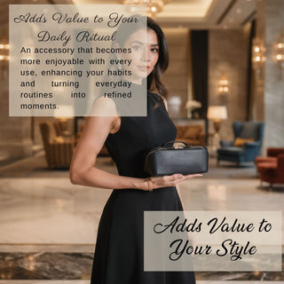 VENOULT Handmade Full-Grain Leather Makeup Bag – 180° Wide-Open Travel Make Up Bag