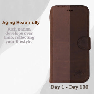 VENOULT™  Detachable Wallet Case for iPhone 17 Pro – Full-Grain Genuine Leather, MagSafe Compatible