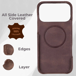 VENOULT™  Detachable Wallet Case for iPhone 17 Pro Max – Full-Grain Genuine Leather, MagSafe Compatible