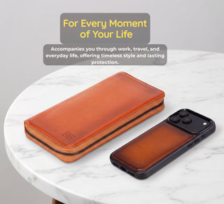VENOULT™ Zippered Leather Wallet Case for iPhone 18 Pro, 17 Pro & 17 Pro Max